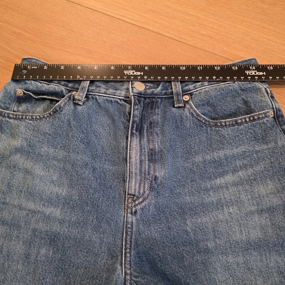 Uniqlo Wide Straight High Rise Jeans Womens Size 26 Blue Kaihara Denim 29x30 - Picture 5 of 10